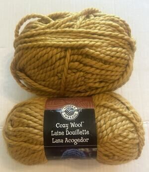Lot of 2 Skeins Loops & Threads Cozy WOOL Blend YARN Golden Rod #2610 4.5oz